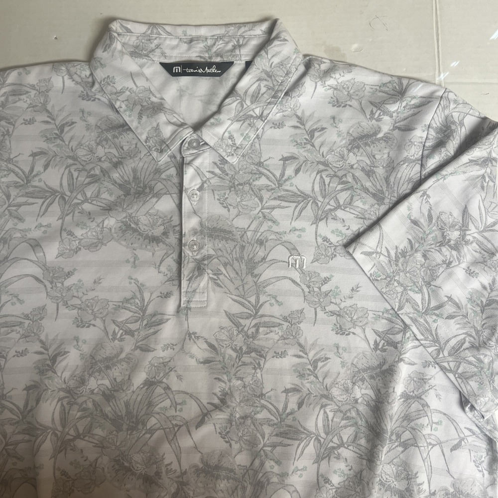 Travis Mathew Shirt Mens XXL Floral All Over Print Golf Polo
